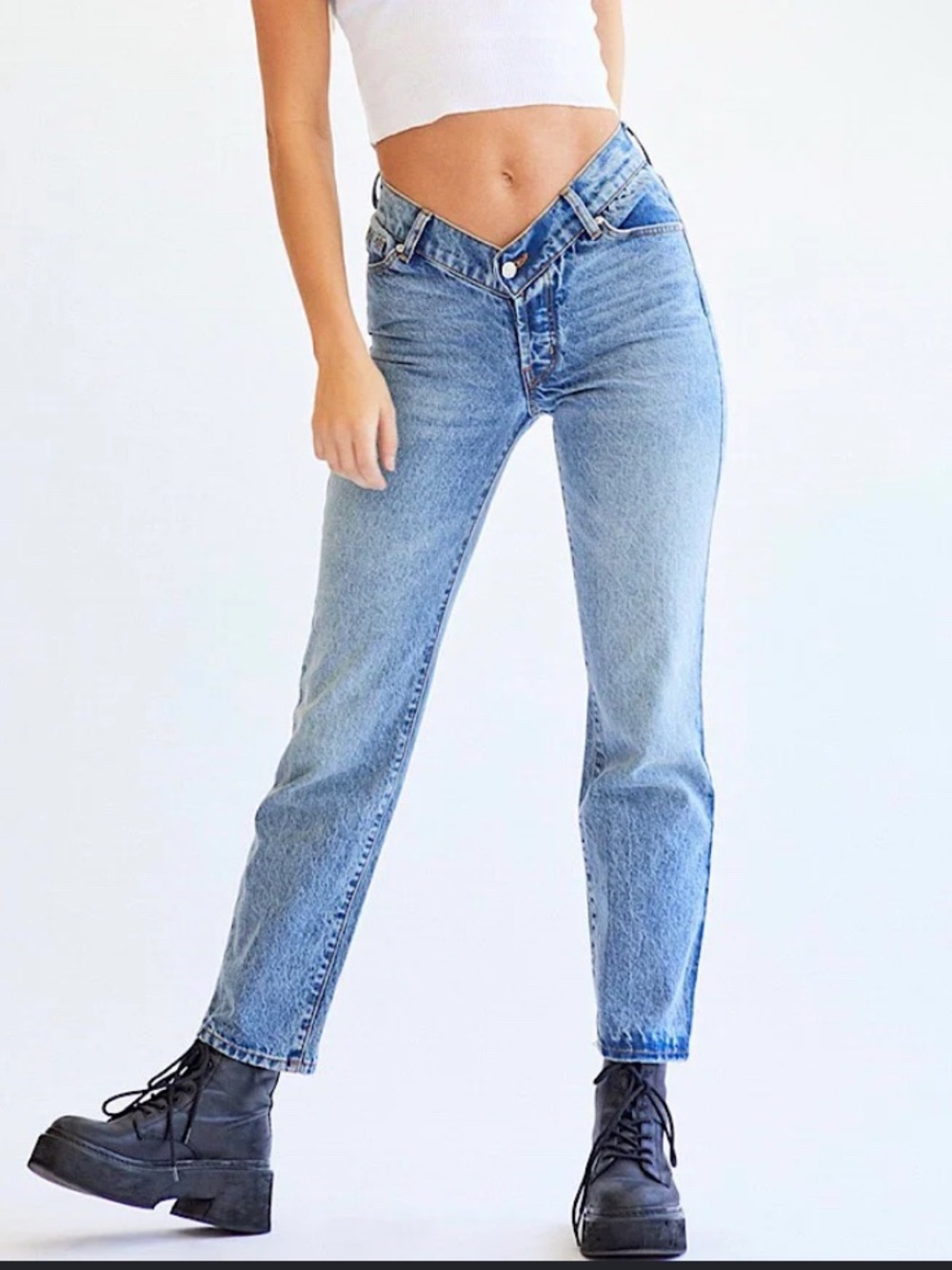 NWT REVICE Denim follow my lead blue jeans in Size 26 - Picture 10 of 11